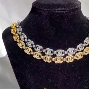 Double CC Necklace/Choker Gold